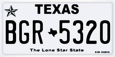 TX license plate BGR5320