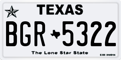 TX license plate BGR5322