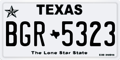 TX license plate BGR5323