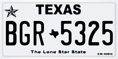 TX license plate BGR5325