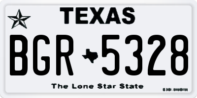 TX license plate BGR5328