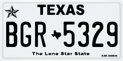 TX license plate BGR5329
