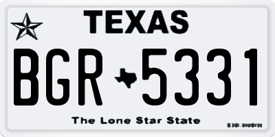 TX license plate BGR5331