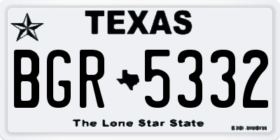 TX license plate BGR5332