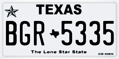 TX license plate BGR5335