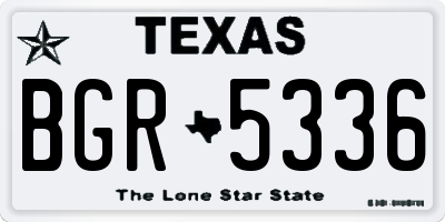 TX license plate BGR5336