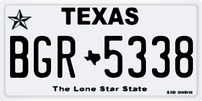 TX license plate BGR5338