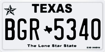 TX license plate BGR5340