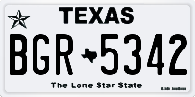 TX license plate BGR5342