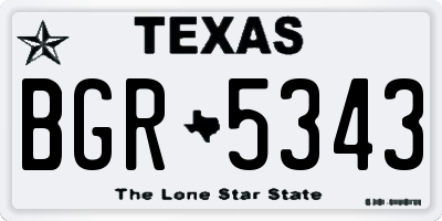 TX license plate BGR5343