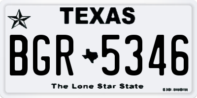 TX license plate BGR5346