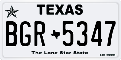 TX license plate BGR5347