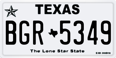 TX license plate BGR5349