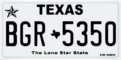 TX license plate BGR5350