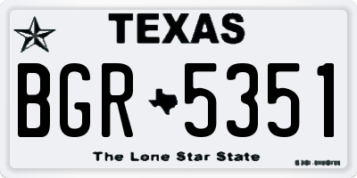 TX license plate BGR5351