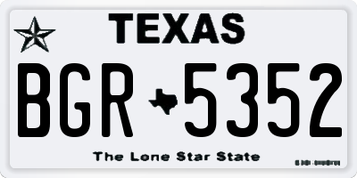 TX license plate BGR5352