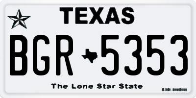 TX license plate BGR5353