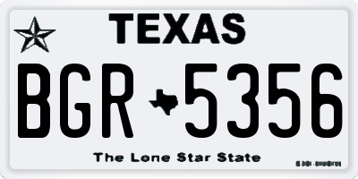 TX license plate BGR5356