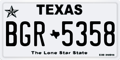 TX license plate BGR5358
