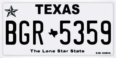 TX license plate BGR5359