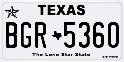 TX license plate BGR5360