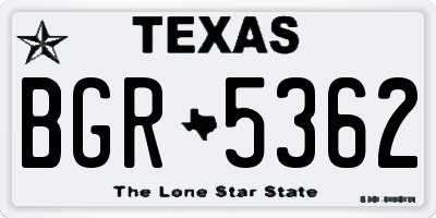 TX license plate BGR5362