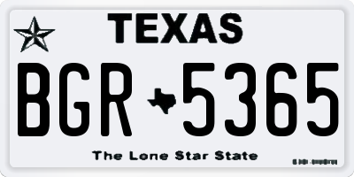 TX license plate BGR5365
