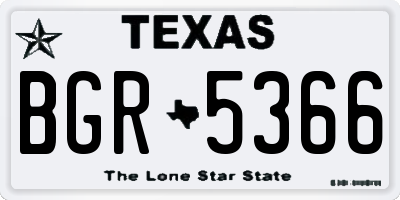 TX license plate BGR5366