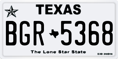 TX license plate BGR5368