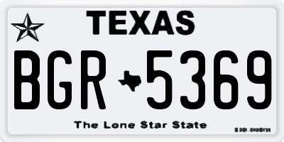 TX license plate BGR5369