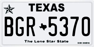 TX license plate BGR5370