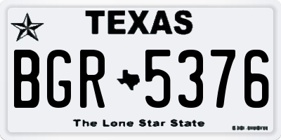 TX license plate BGR5376