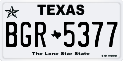 TX license plate BGR5377