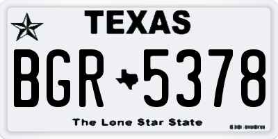 TX license plate BGR5378