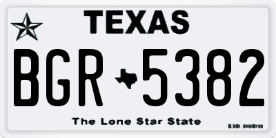 TX license plate BGR5382