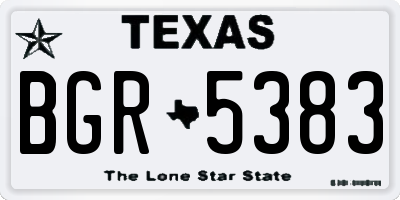 TX license plate BGR5383
