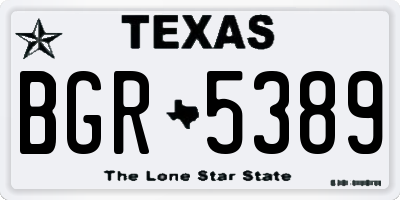 TX license plate BGR5389