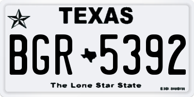 TX license plate BGR5392
