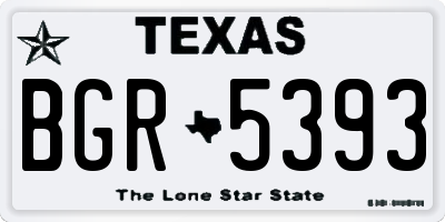 TX license plate BGR5393