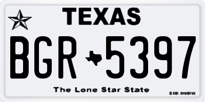 TX license plate BGR5397