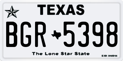 TX license plate BGR5398