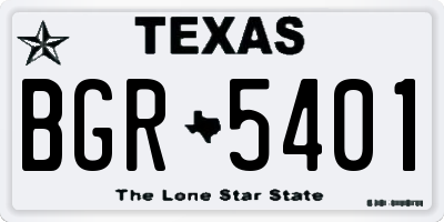 TX license plate BGR5401