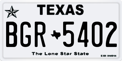 TX license plate BGR5402