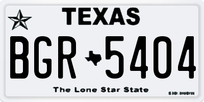 TX license plate BGR5404