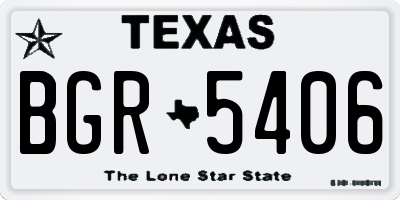 TX license plate BGR5406