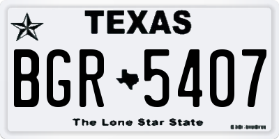 TX license plate BGR5407