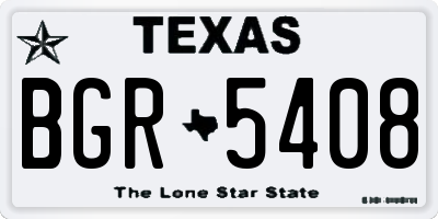 TX license plate BGR5408