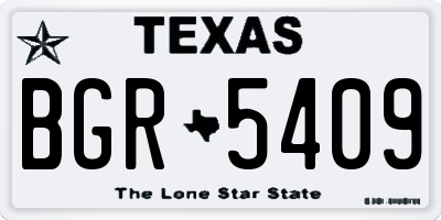 TX license plate BGR5409