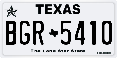 TX license plate BGR5410