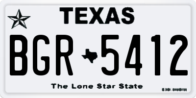 TX license plate BGR5412